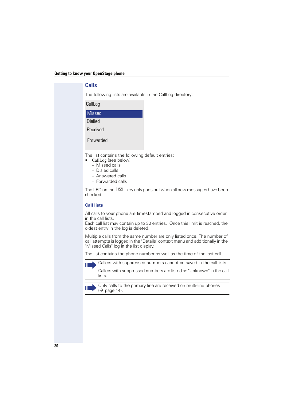 Calls | Sony HIPATH 8000 User Manual | Page 30 / 140