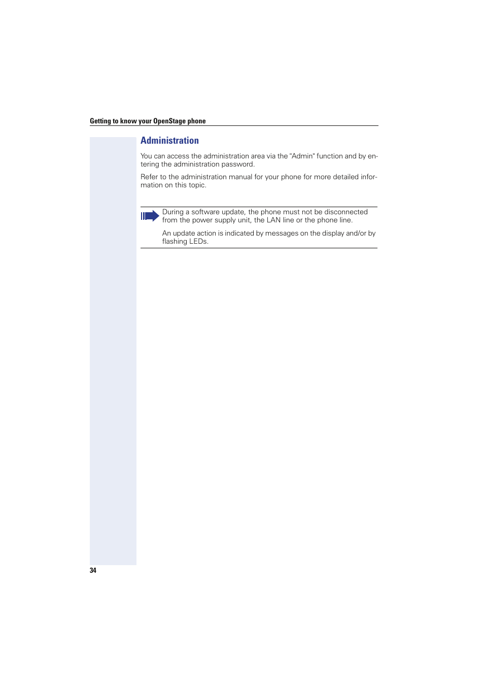 Administration | Sony HIPATH 8000 User Manual | Page 34 / 140