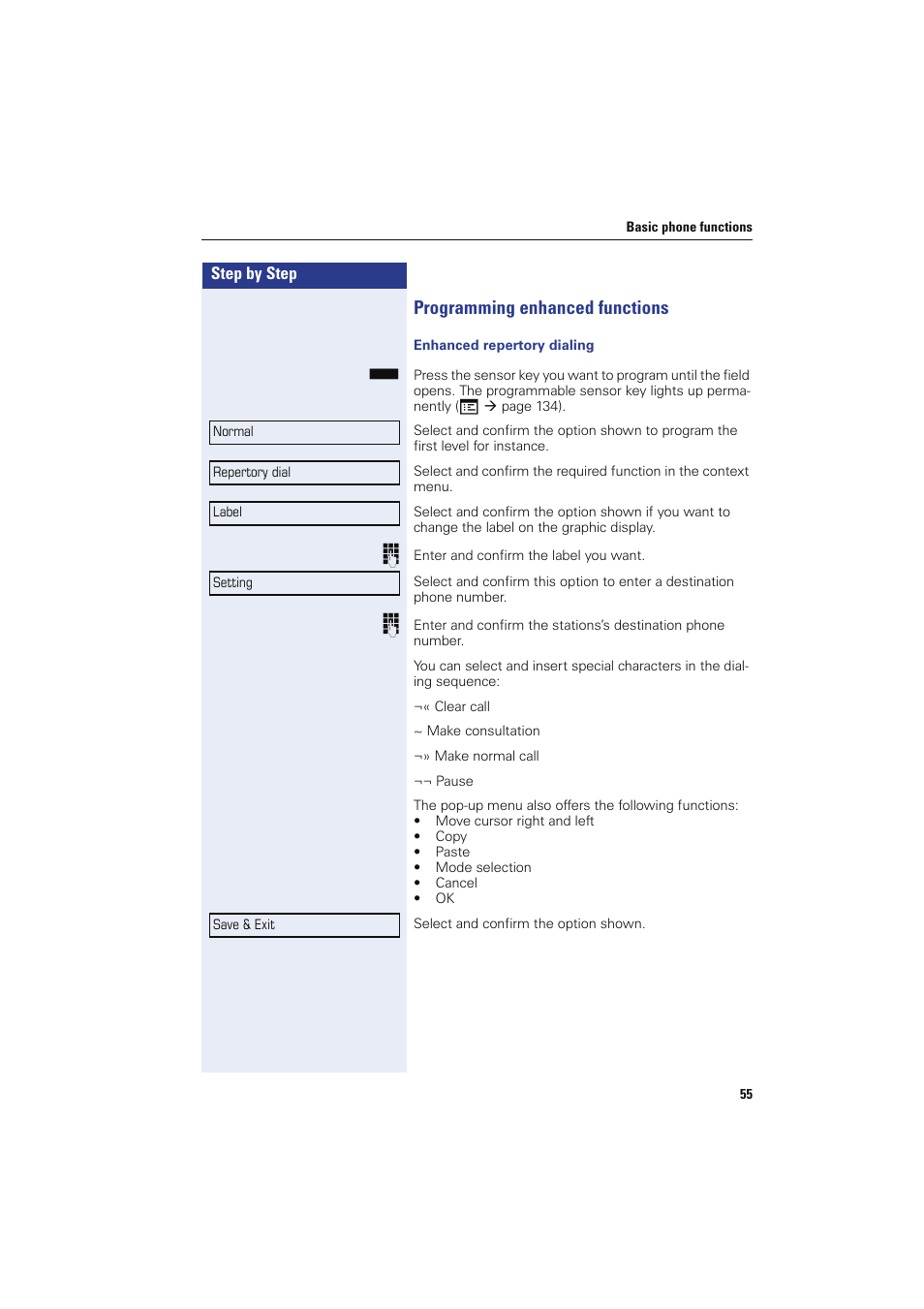 Programming enhanced functions | Sony HIPATH 8000 User Manual | Page 55 / 140