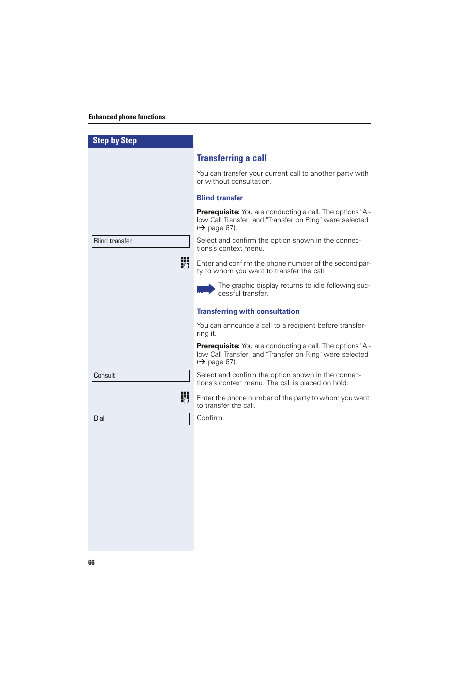 Transferring a call | Sony HIPATH 8000 User Manual | Page 66 / 140