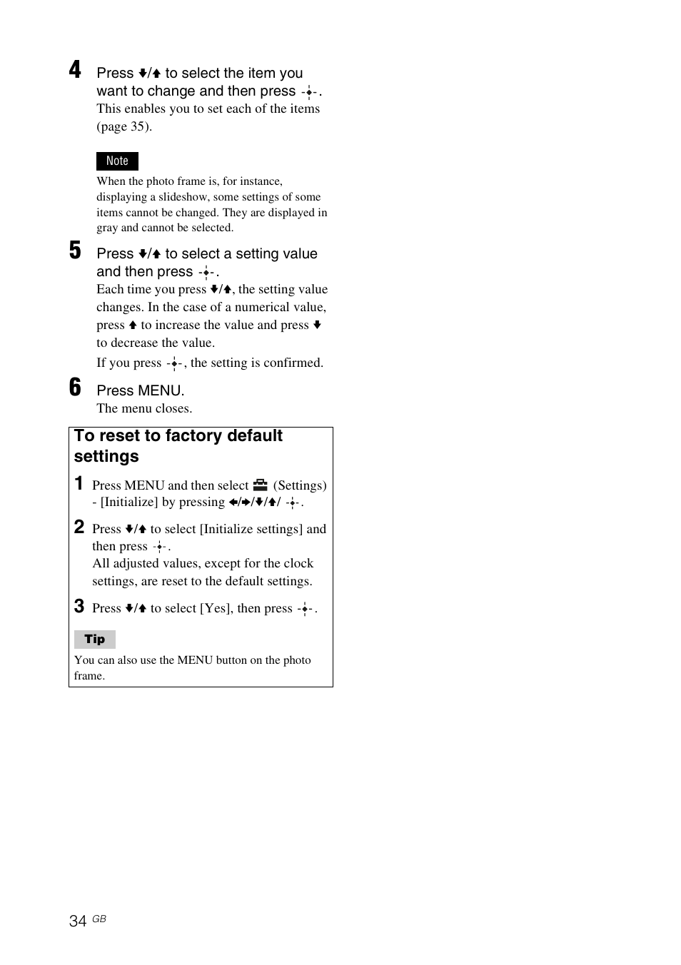 Sony DPF-X85 User Manual | Page 34 / 48