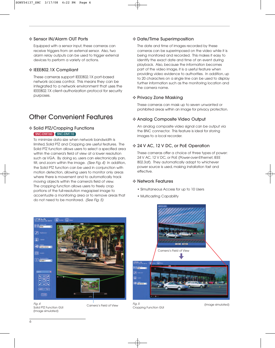 Other convenient features | Sony SNC-DM110 User Manual | Page 6 / 8