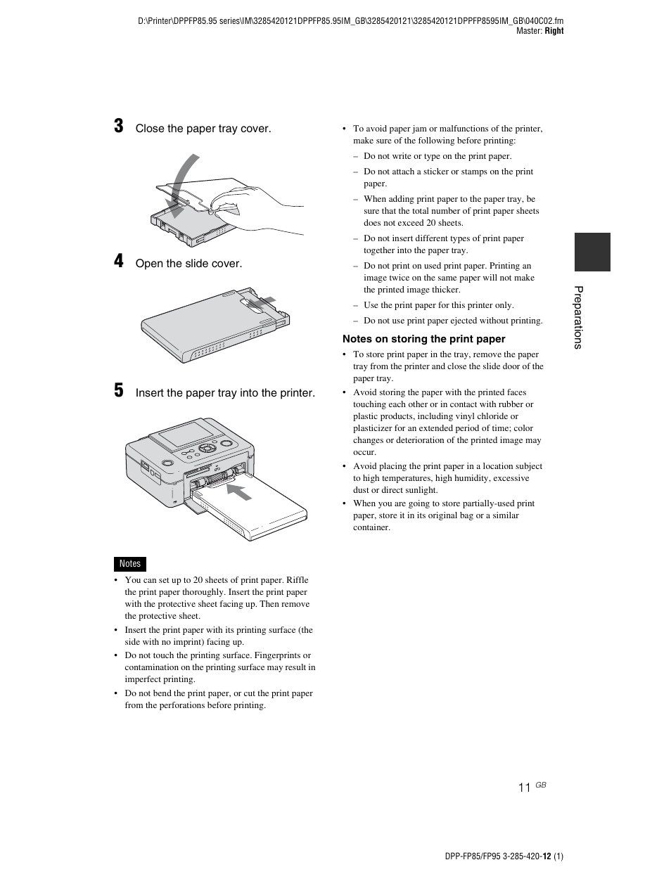 Sony DPP-FP85 User Manual | Page 11 / 92
