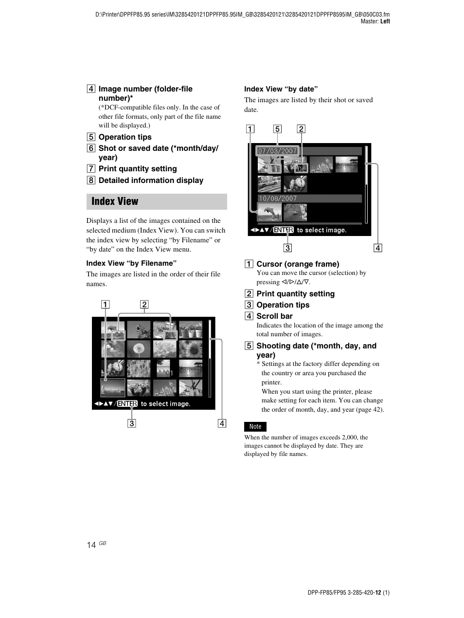 Index view | Sony DPP-FP85 User Manual | Page 14 / 92