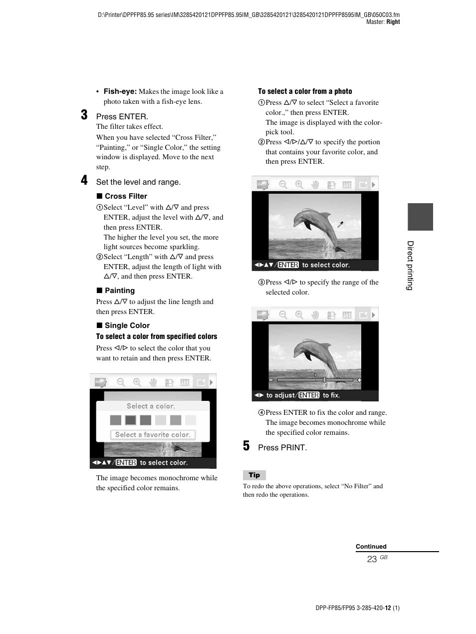 Sony DPP-FP85 User Manual | Page 23 / 92