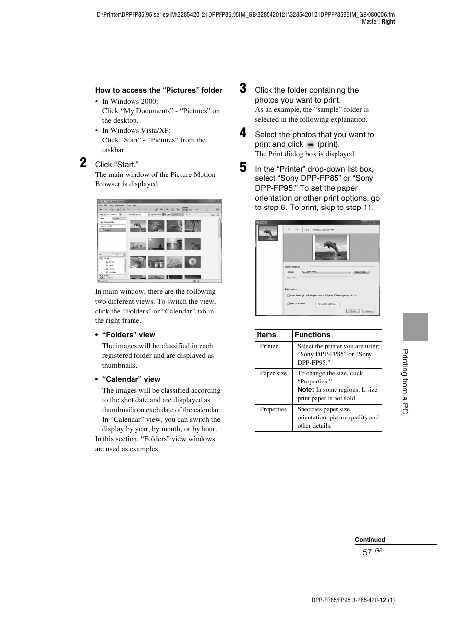 Sony DPP-FP85 User Manual | Page 57 / 92