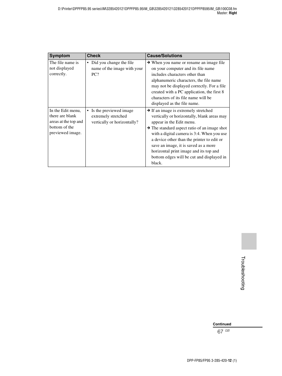 Sony DPP-FP85 User Manual | Page 67 / 92