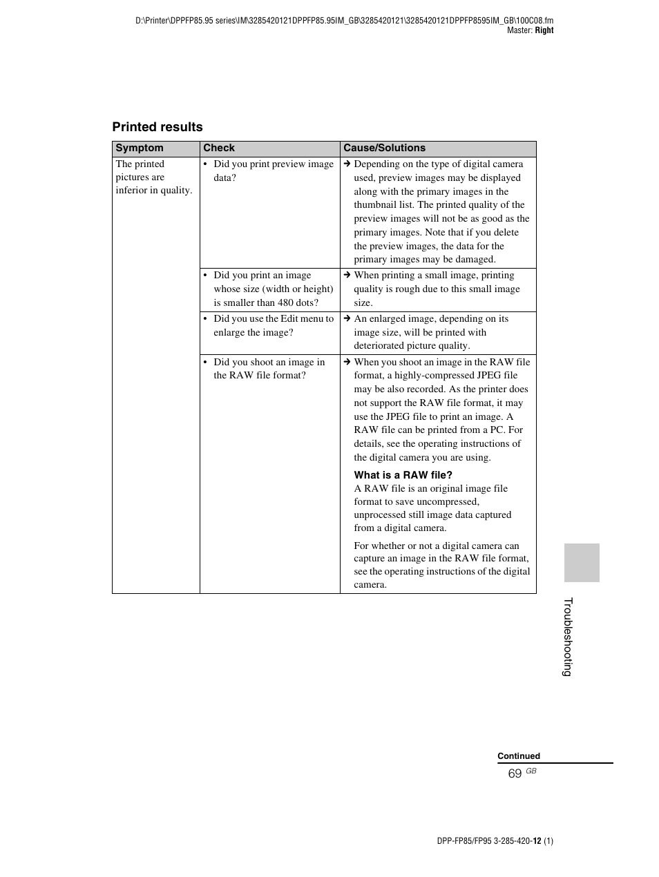 Sony DPP-FP85 User Manual | Page 69 / 92