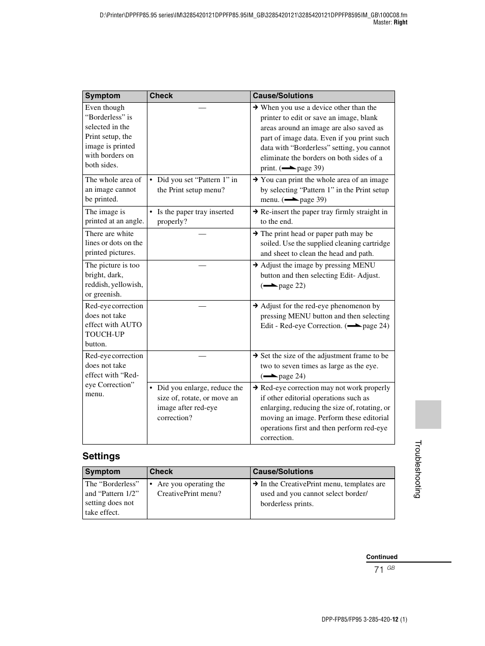 Sony DPP-FP85 User Manual | Page 71 / 92