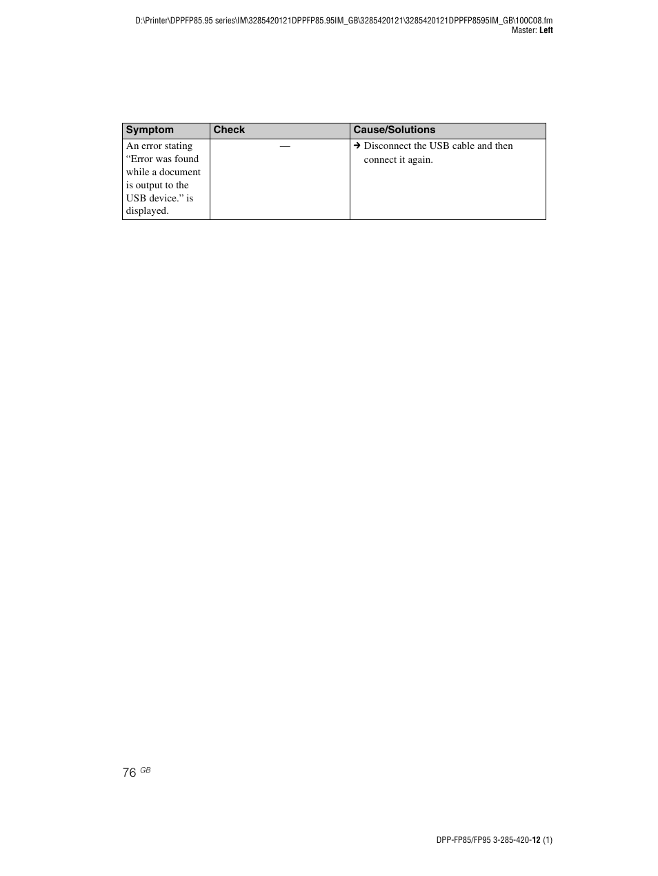 Sony DPP-FP85 User Manual | Page 76 / 92