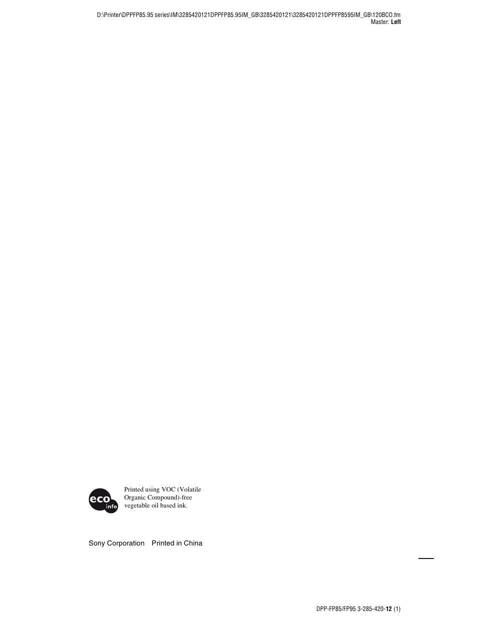 Sony DPP-FP85 User Manual | Page 92 / 92