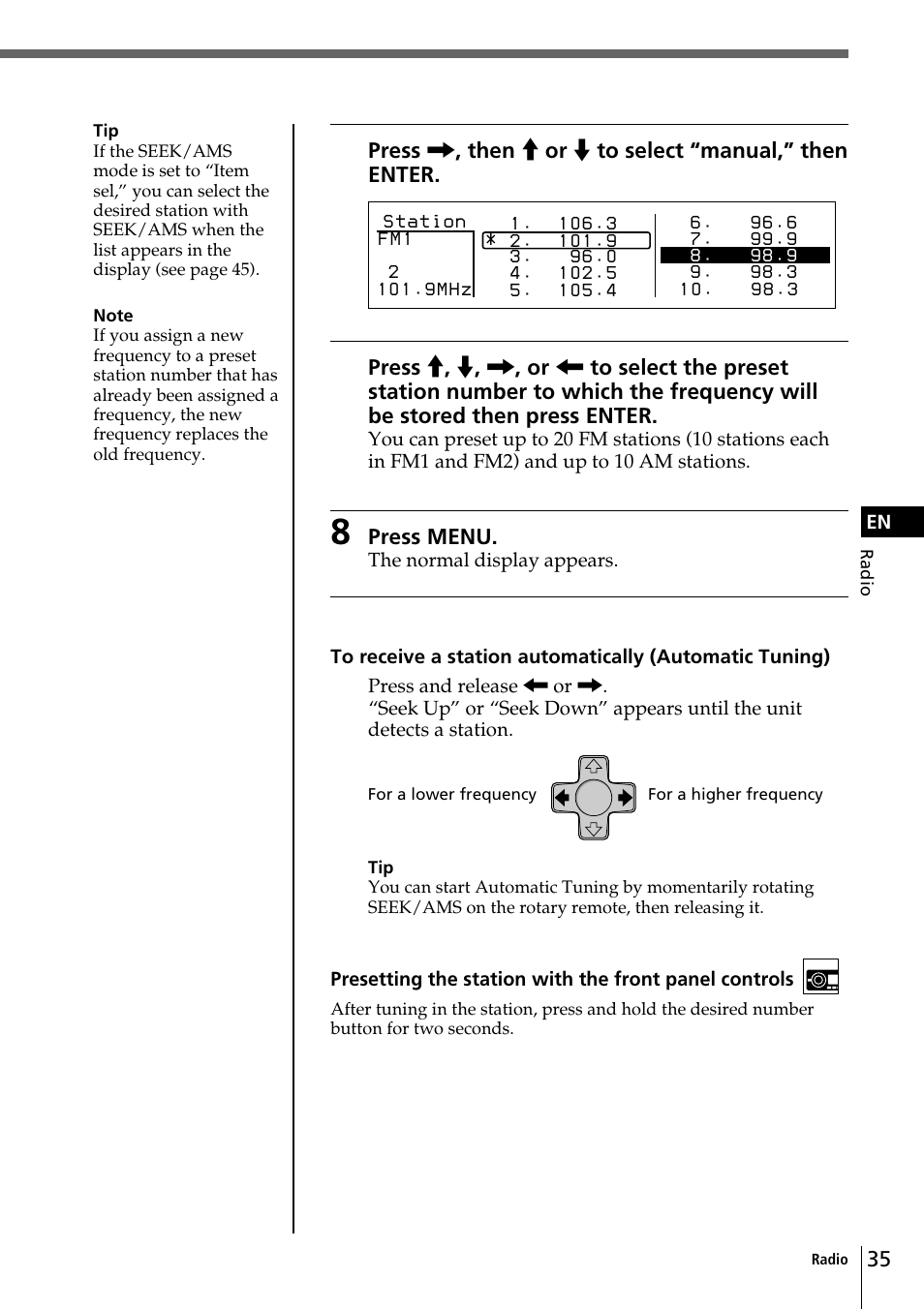 Sony CDX-C90 User Manual | Page 35 / 68