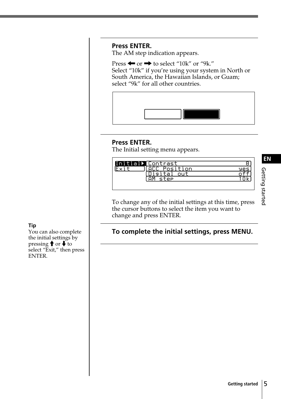 Am step, 9k 10k | Sony CDX-C90 User Manual | Page 5 / 68