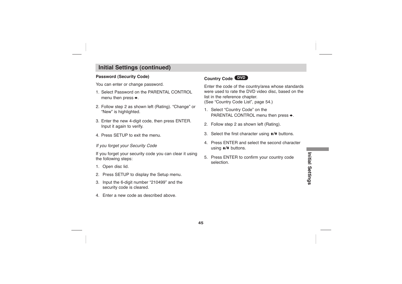Sony DVP-FX705 User Manual | Page 45 / 55
