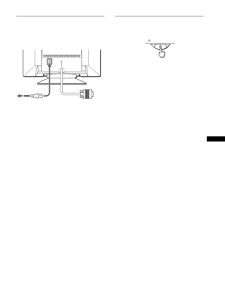 2e étape: branchez le cordon d’alimentation, 2e étape, 3e étape | 2e étape:branchez le cordon d’alimentation | Sony Trinitron CPD-E400E User Manual | Page 23 / 132