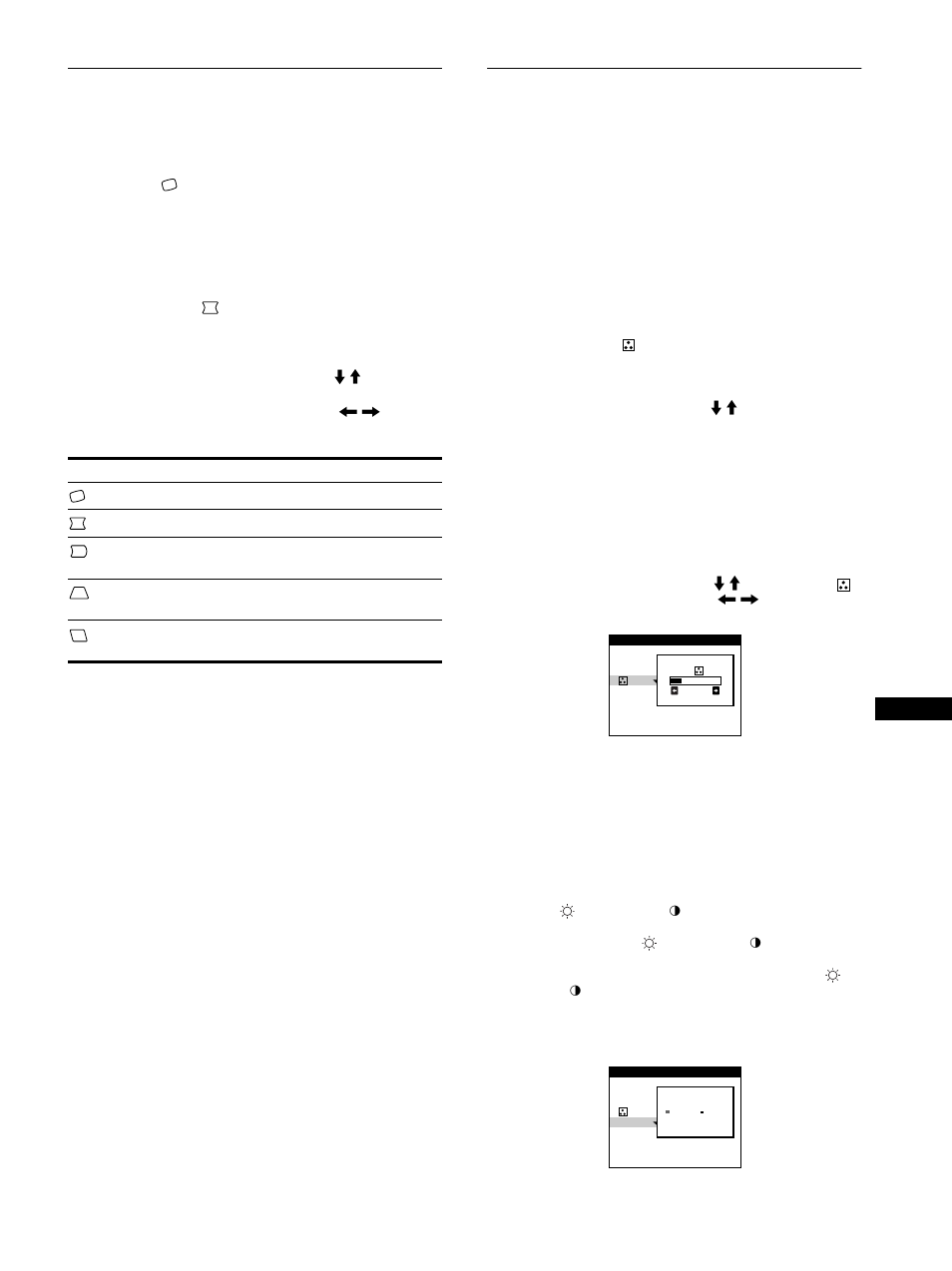 Regolazione della forma dell’immagine (geom.), Regolazione del colore dell’immagine (colore) | Sony Trinitron CPD-E400E User Manual | Page 75 / 132