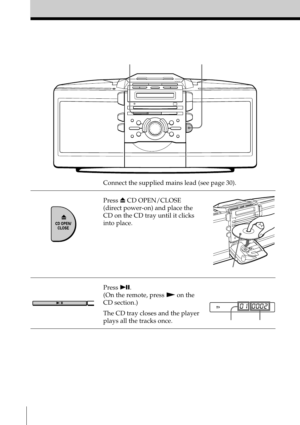 Basic operations, Playing a cd | Sony ZS-D55 User Manual | Page 4 / 84