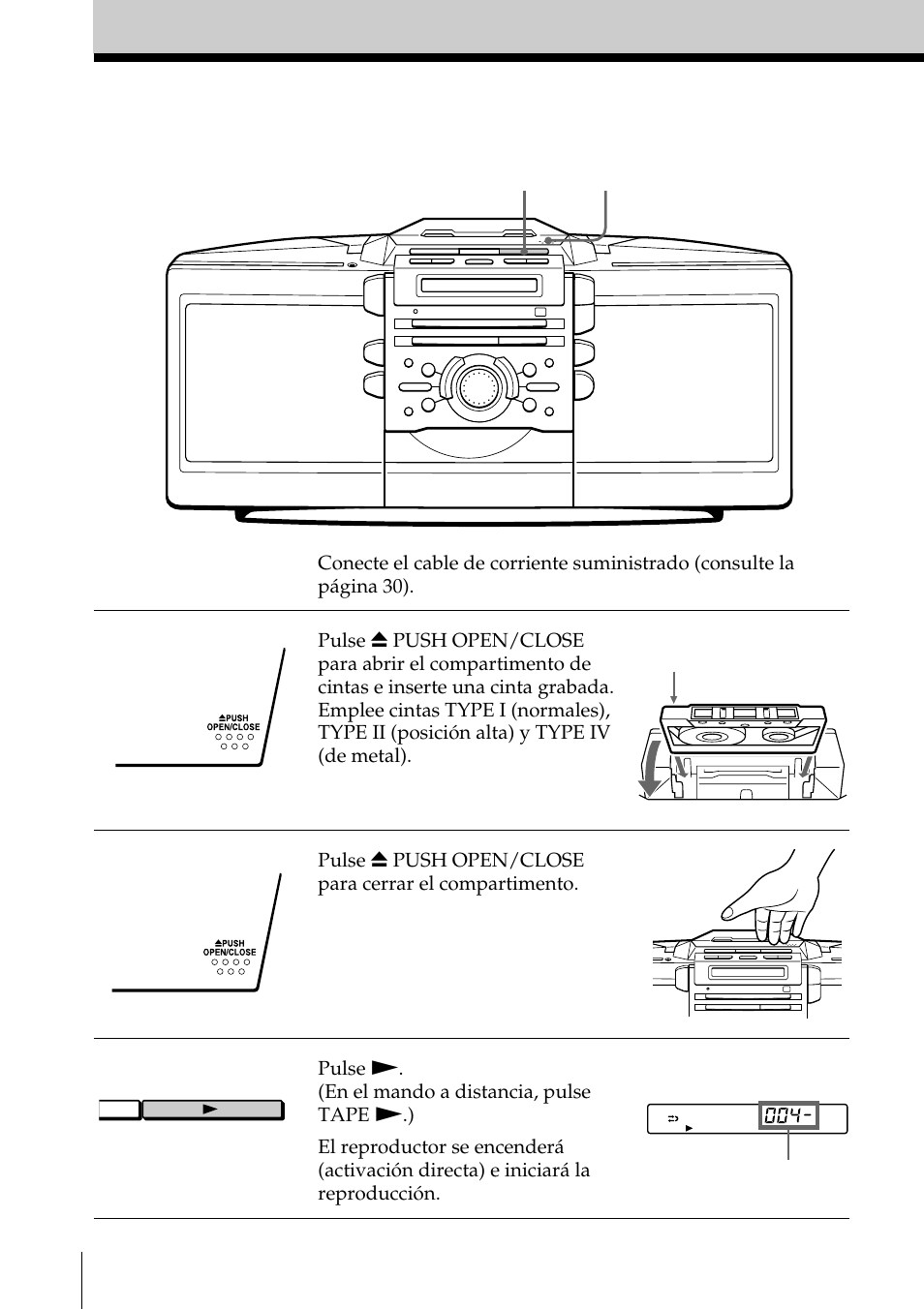Reproducción de cintas | Sony ZS-D55 User Manual | Page 50 / 84