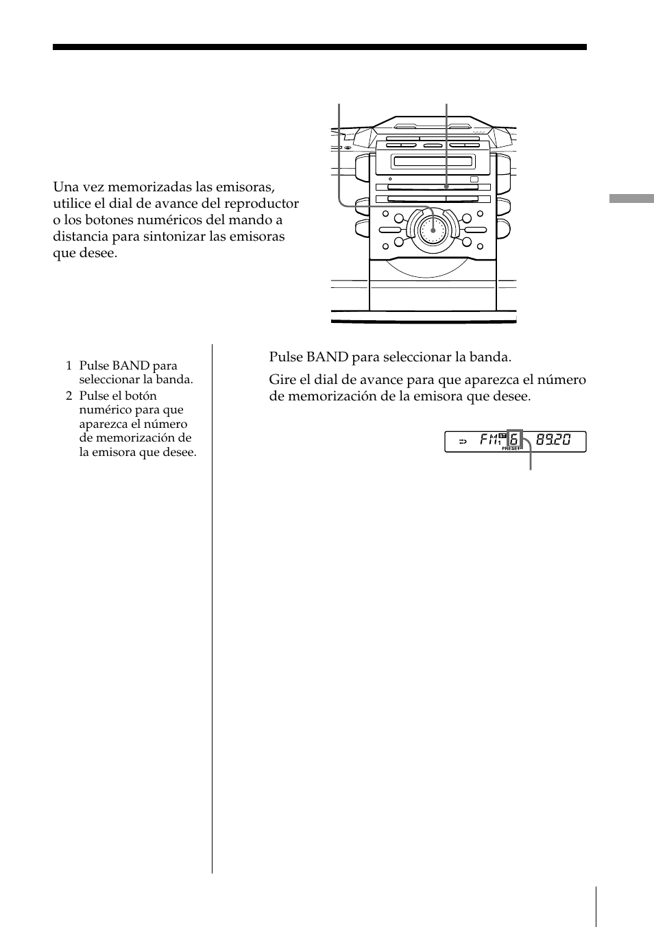 Sintonización de emisoras memorizadas | Sony ZS-D55 User Manual | Page 63 / 84