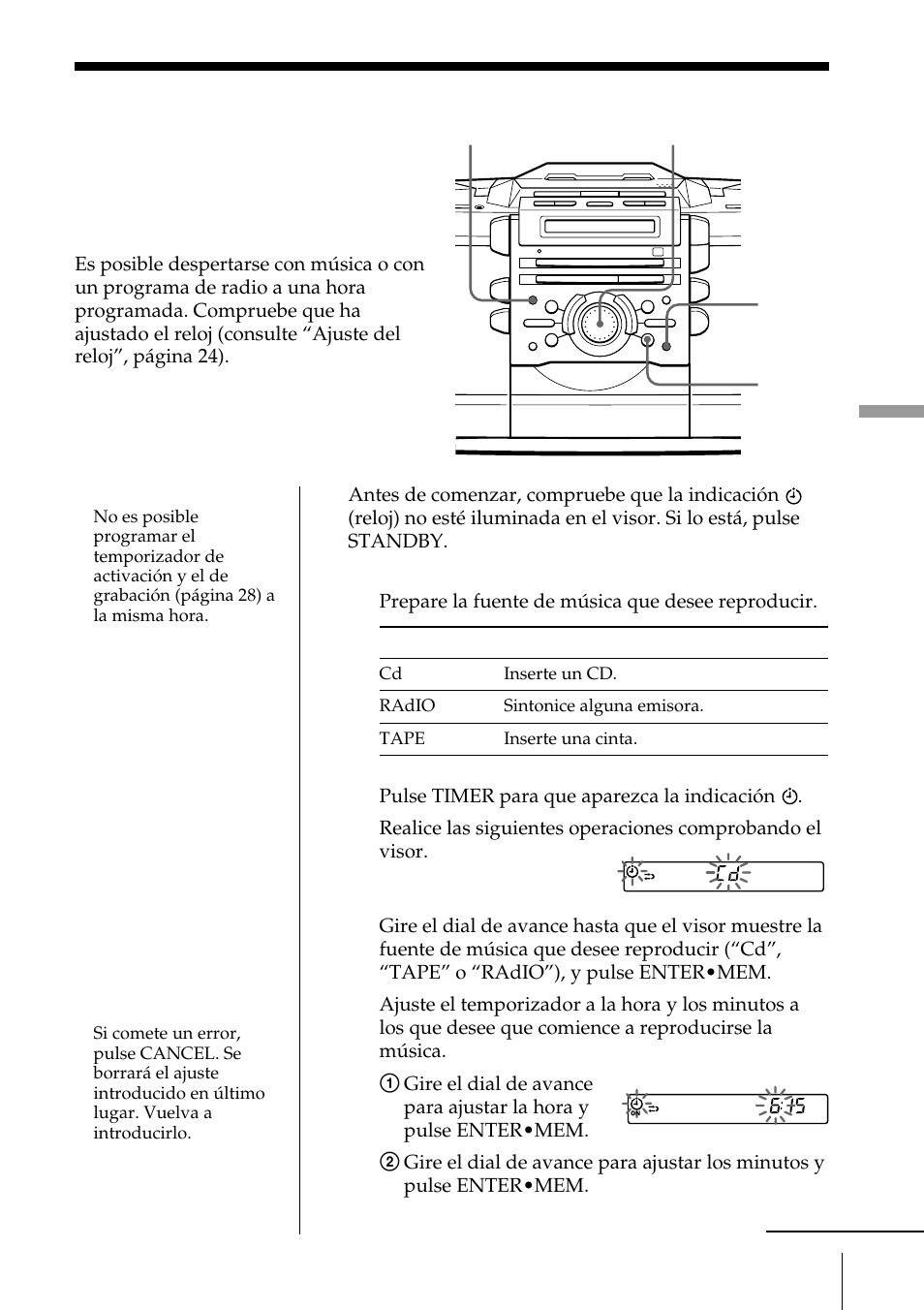 Activación automática del sistema | Sony ZS-D55 User Manual | Page 67 / 84