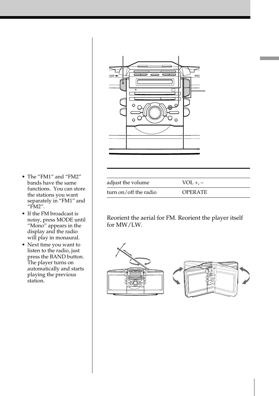 Basic operations 7 | Sony ZS-D55 User Manual | Page 7 / 84