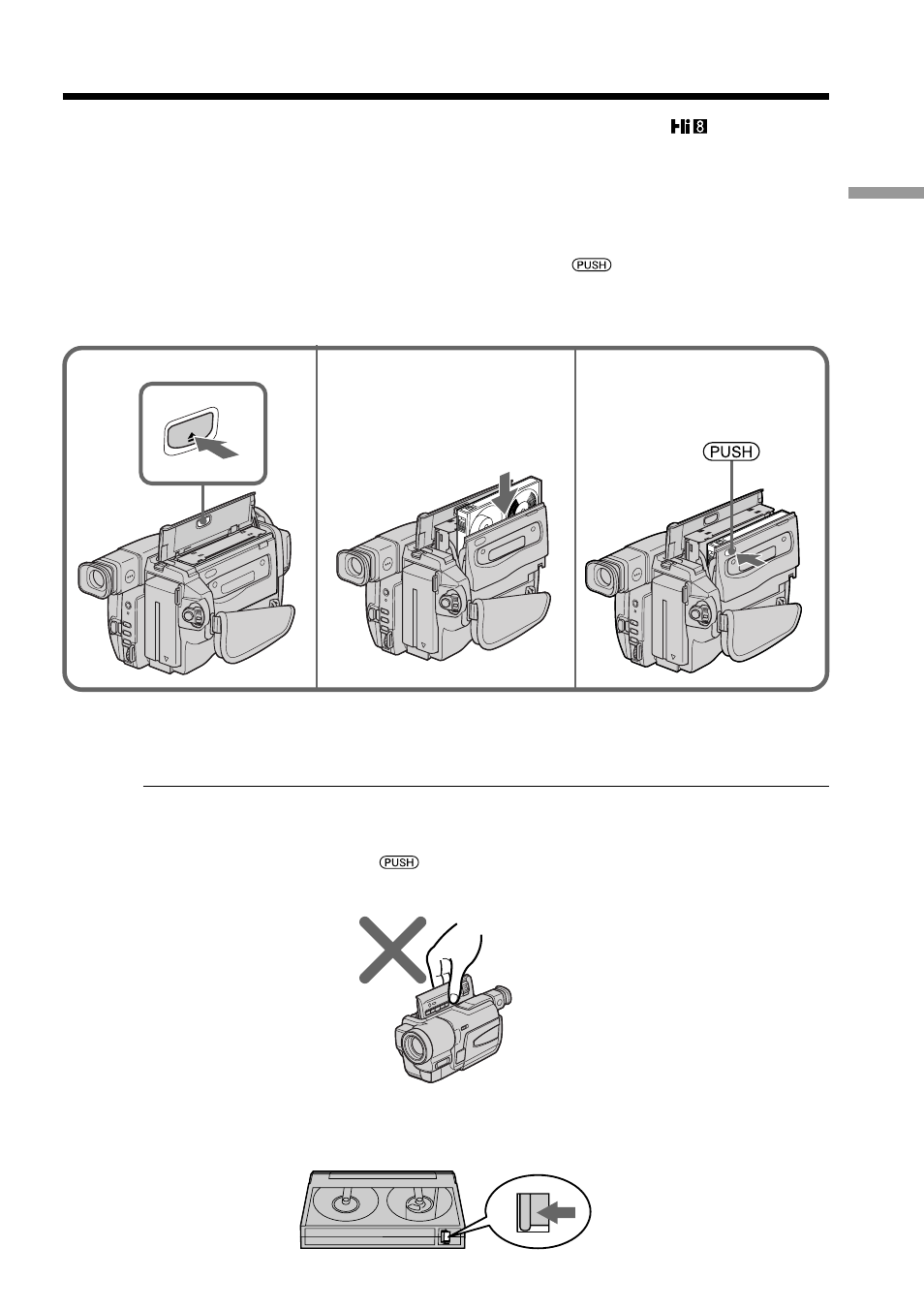 Step 3 inserting a cassette | Sony CCD-TRV49 User Manual | Page 19 / 80