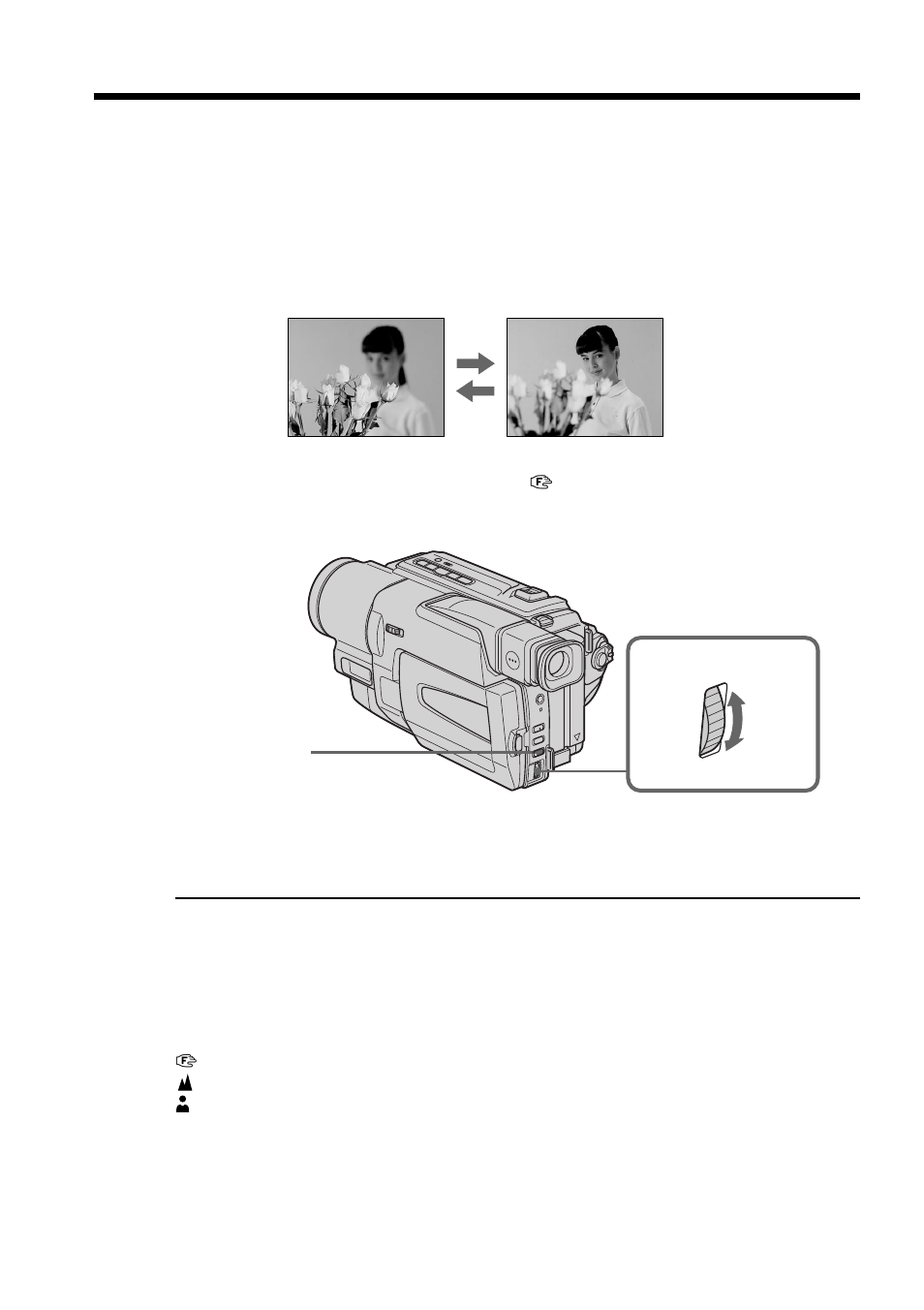 Focusing manually | Sony CCD-TRV49 User Manual | Page 42 / 80