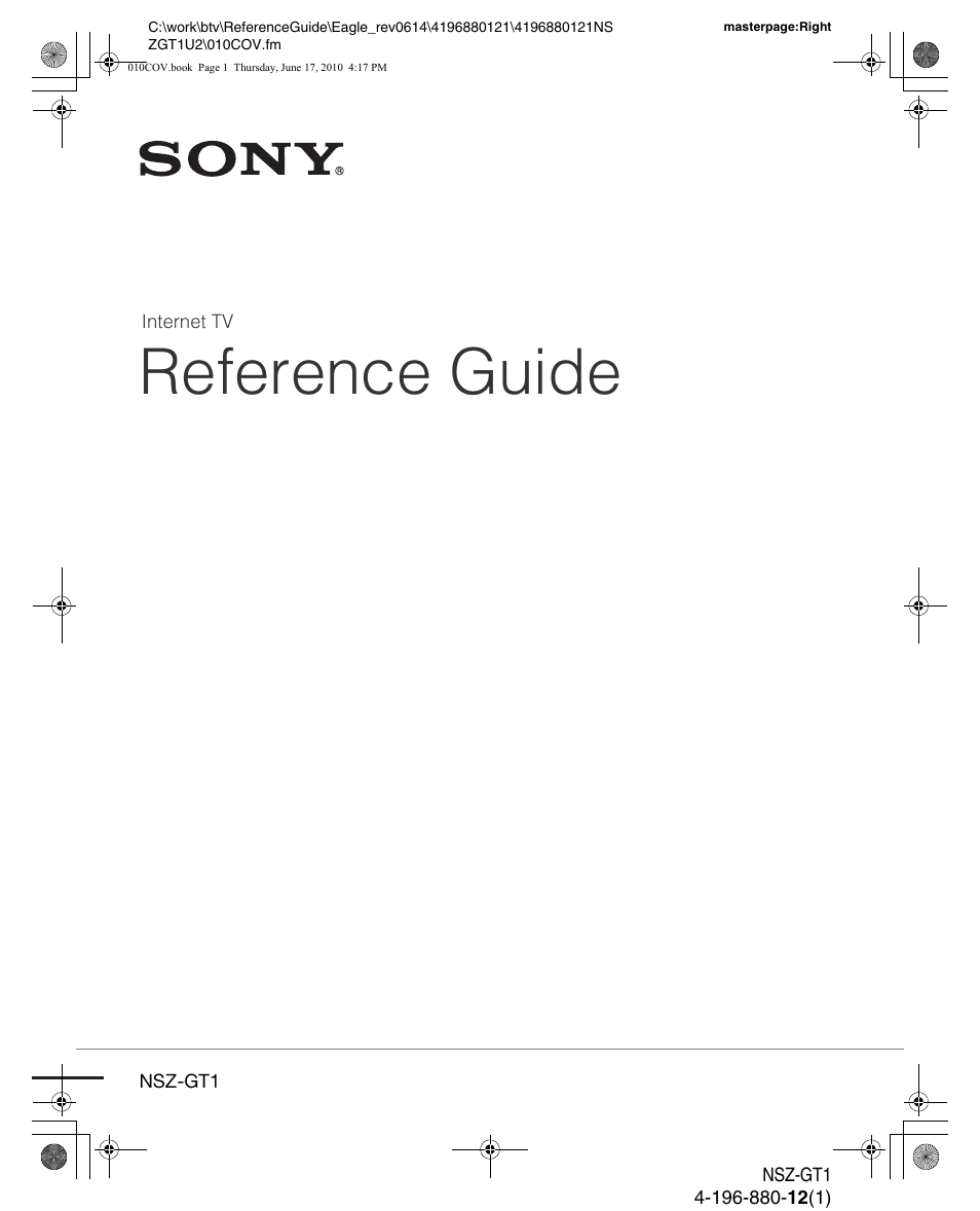 Sony NSZ-GT1 User Manual | 8 pages