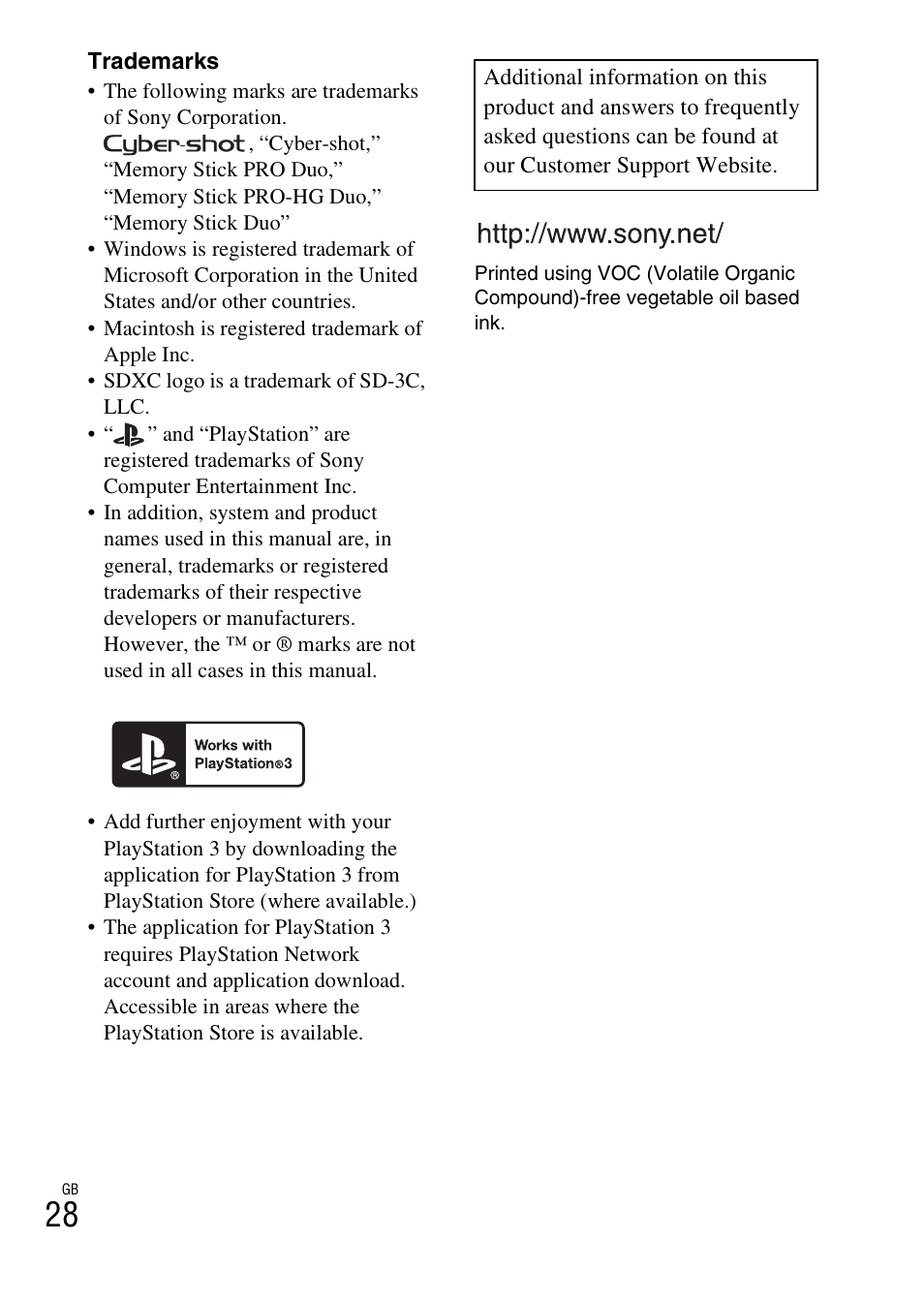 Sony CYBER-SHOT DSC-HX7 User Manual | Page 28 / 56