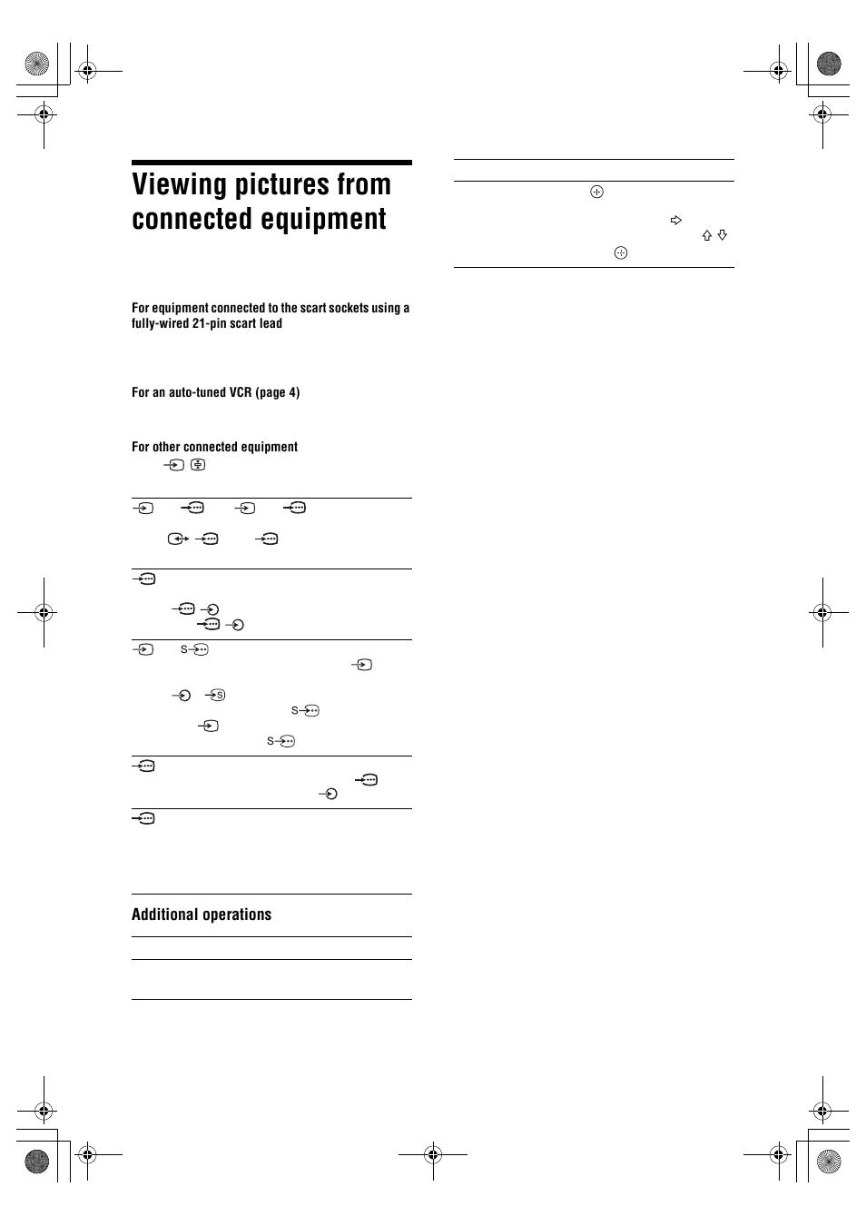 Viewing pictures from connected equipment | Sony BRAVIA KDL-20S2000 User Manual | Page 18 / 103