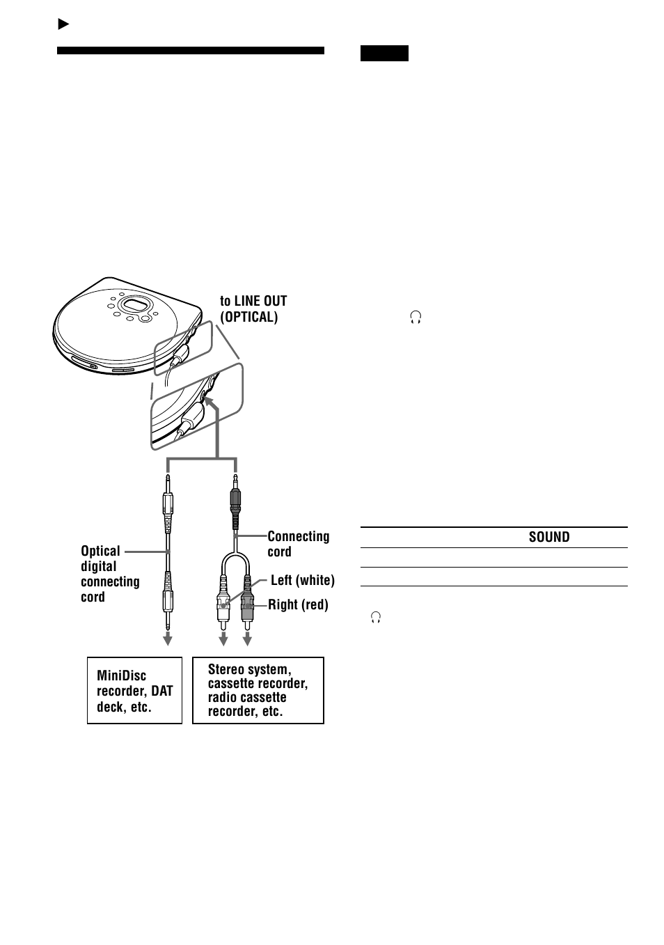 Connecting your cd player, Connecting a stereo system, 16 connecting a stereo system | Sony D-EJ711 User Manual | Page 16 / 28