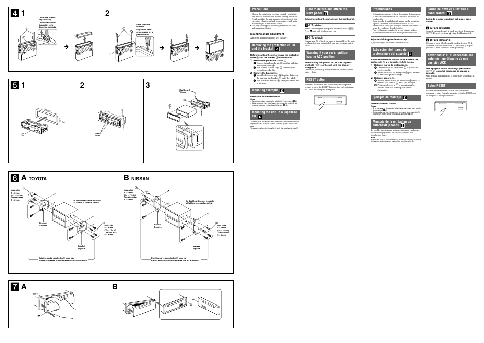 Toyota, Nissan | Sony CDX-GT20W User Manual | Page 2 / 2