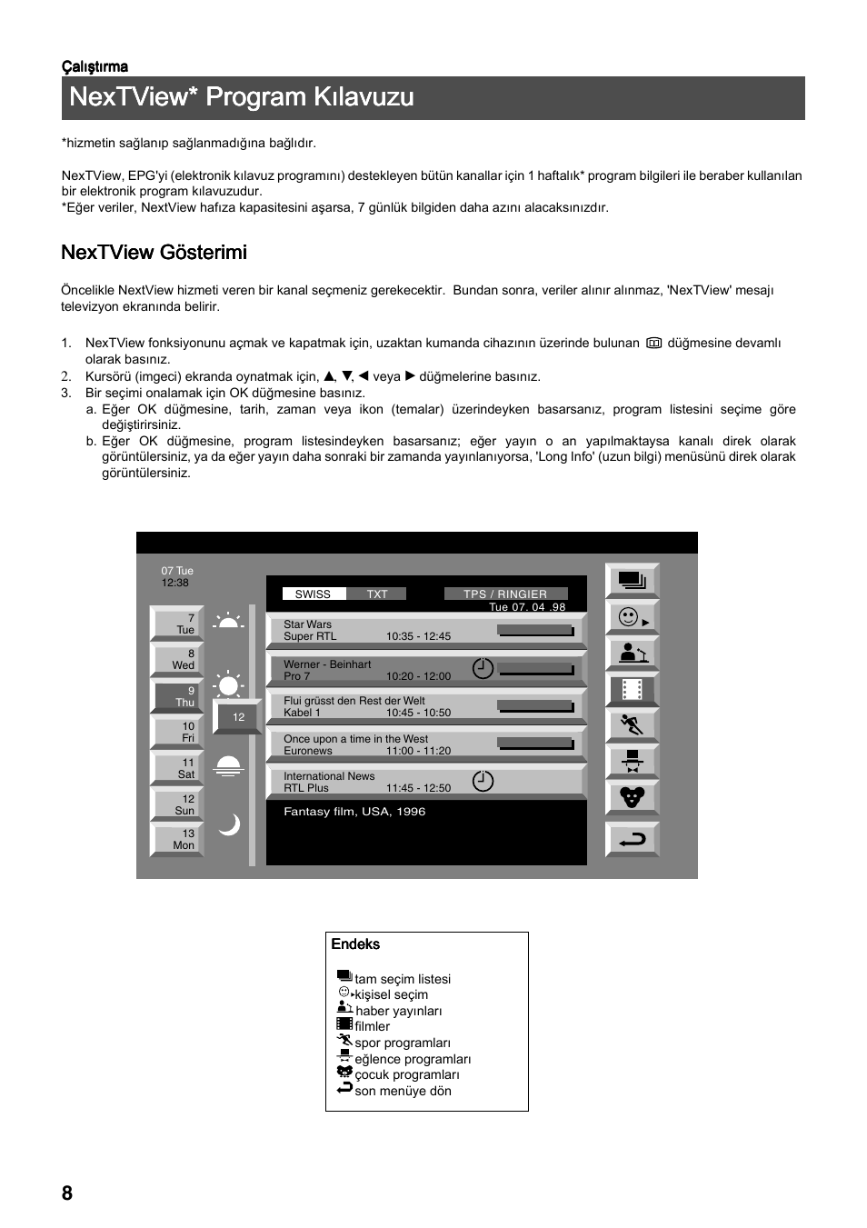 Nextview* program kõlavuzu, Nextview gösterimi | Sony FD Trinitron KV-34FQ75 D User Manual | Page 116 / 160