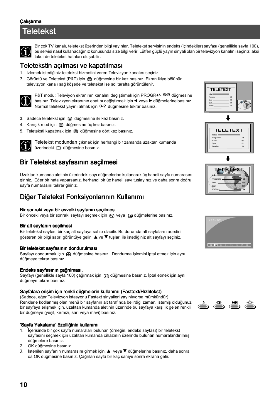 Teletekst, Teletekstin açõlmasõ ve kapatõlmasõ, Bir teletekst sayfasõnõn seçilmesi | Diğer teletekst fonksiyonlarõnõn kullanõmõ | Sony FD Trinitron KV-34FQ75 D User Manual | Page 118 / 160