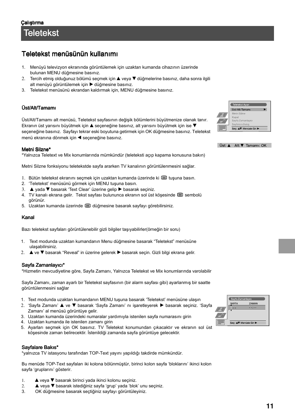 Teletekst, Teletekst menüsünün kullanõmõ | Sony FD Trinitron KV-34FQ75 D User Manual | Page 119 / 160