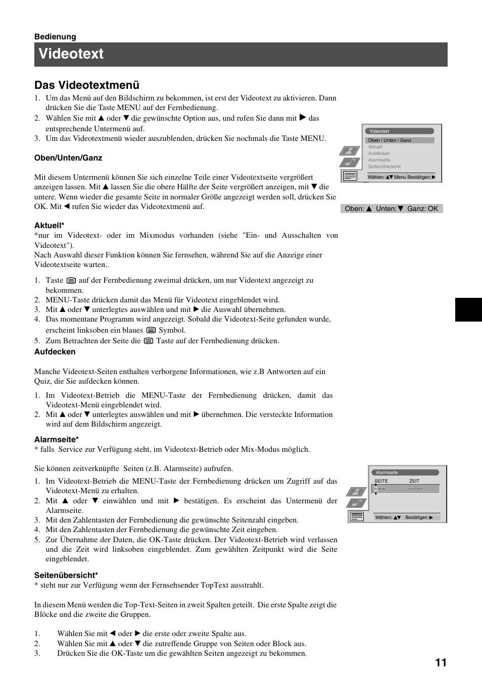 Videotext, Das videotextmenü | Sony FD Trinitron KV-34FQ75 D User Manual | Page 15 / 160