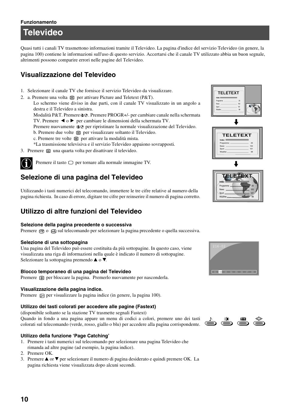 Televideo, Visualizzazione del televideo, Selezione di una pagina del televideo | Utilizzo di altre funzioni del televideo, Teletext | Sony FD Trinitron KV-34FQ75 D User Manual | Page 92 / 160