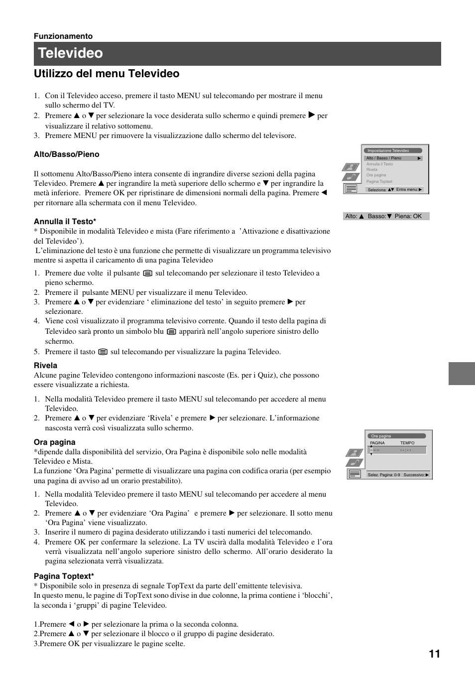 Televideo, Utilizzo del menu televideo | Sony FD Trinitron KV-34FQ75 D User Manual | Page 93 / 160