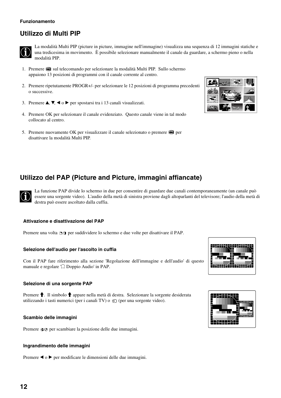Utilizzo di multi pip | Sony FD Trinitron KV-34FQ75 D User Manual | Page 94 / 160