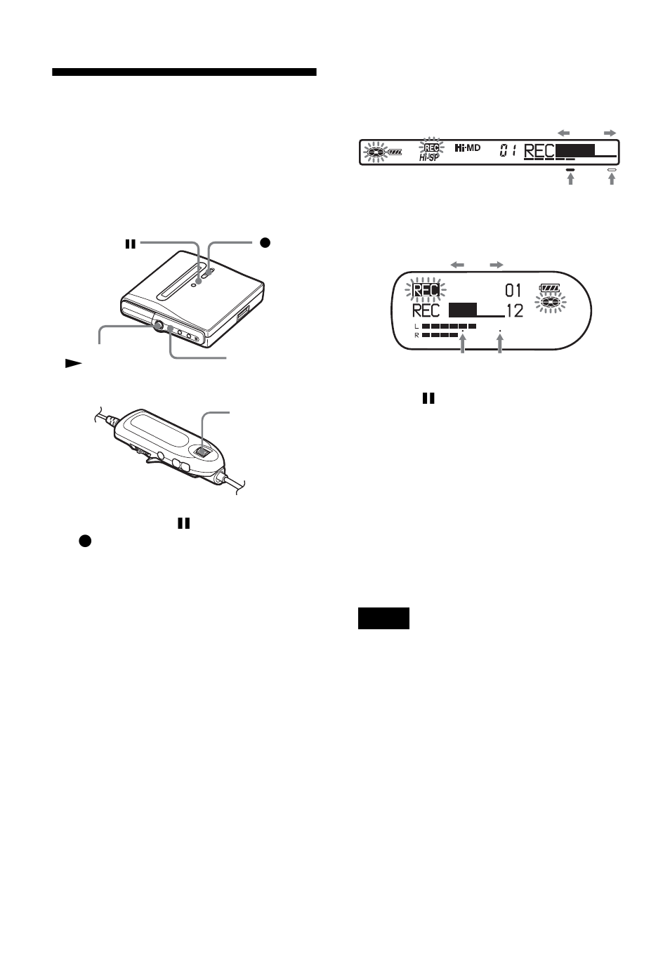 Adjusting the recording level manually, 38 adjusting the recording level manually | Sony WALKMAN MZ-NH1 User Manual | Page 38 / 128