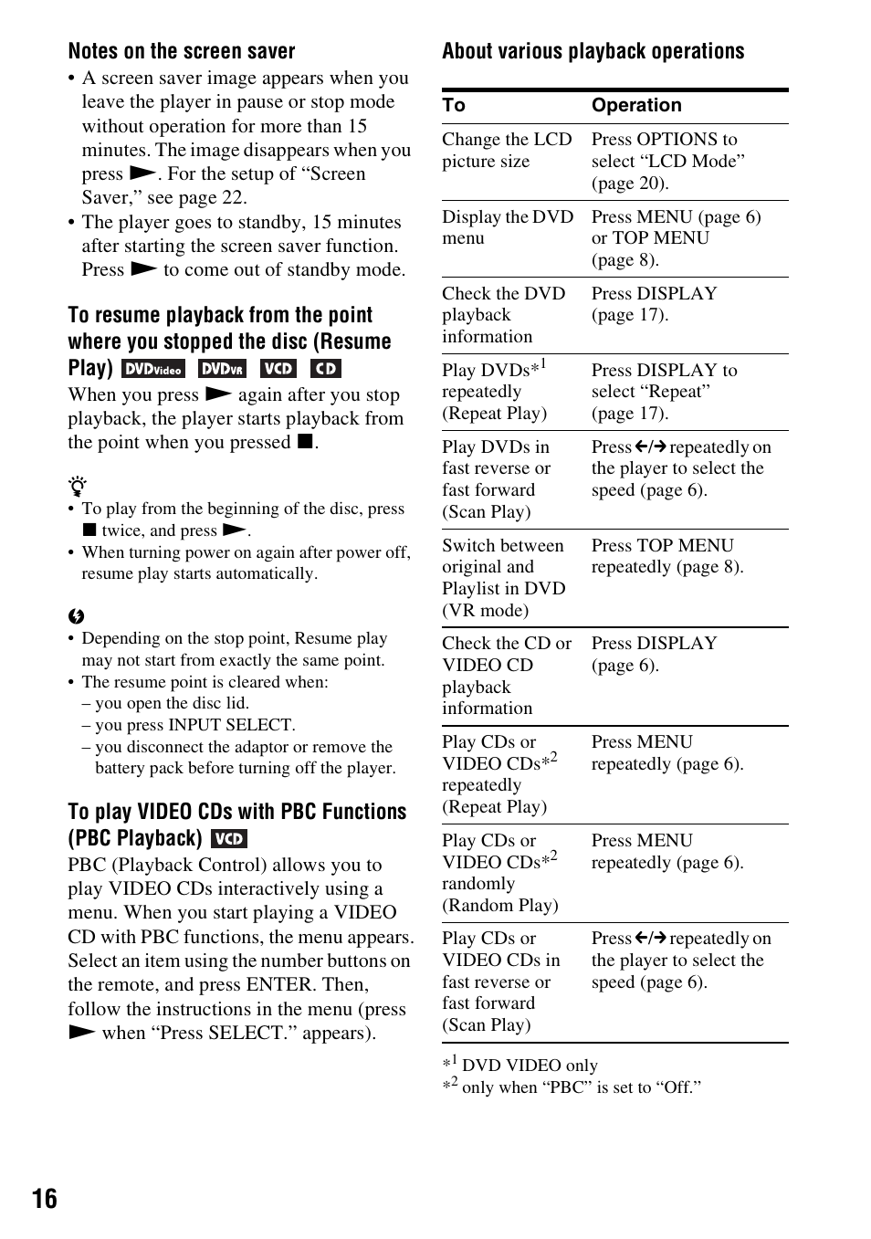 Sony DVP-FX950 User Manual | Page 16 / 36