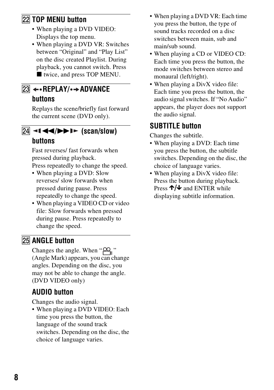 Sony DVP-FX950 User Manual | Page 8 / 36