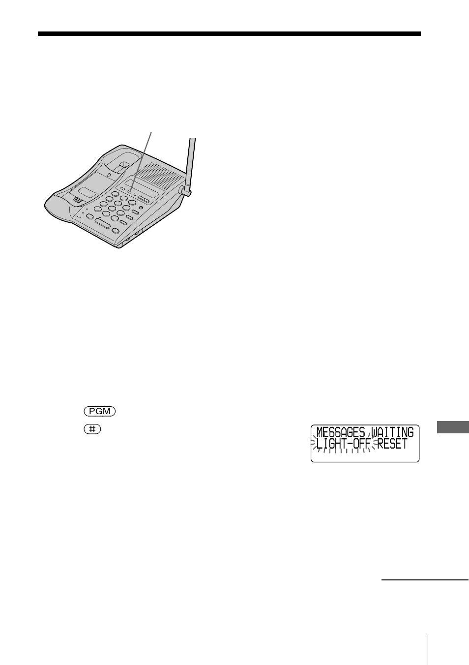 Using visual message waiting service, If you have messages, Messages waiting light-off reset | Sony SPP-ID975 User Manual | Page 49 / 116