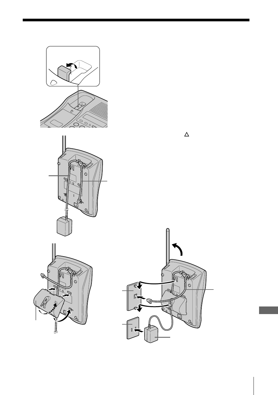 Additional information, Mounting the base phone on a wall | Sony SPP-ID975 User Manual | Page 51 / 116