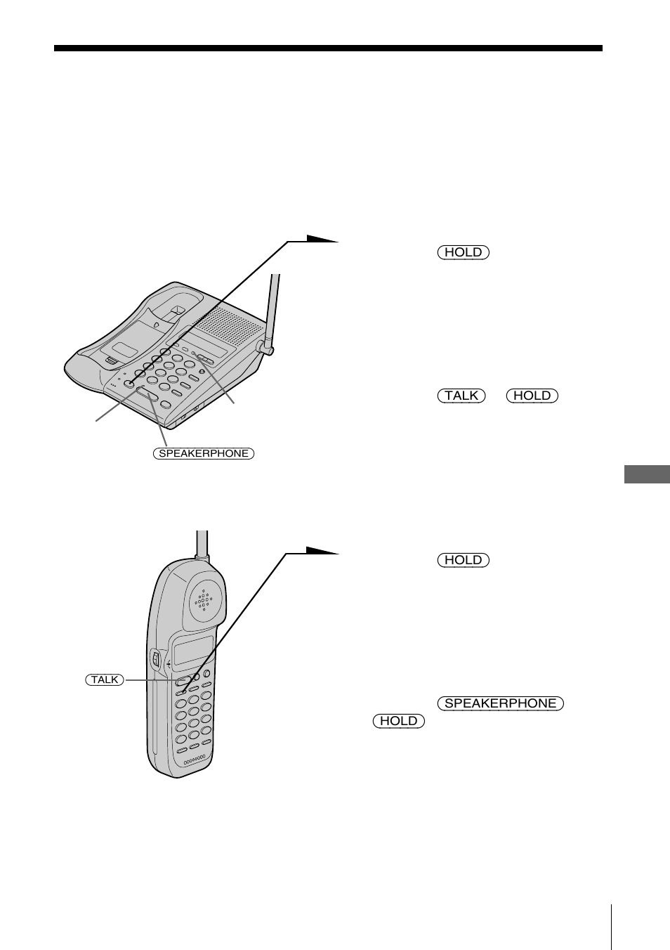 Cambio de teléfono durante una llamada, Para cambiar del teléfono base al microteléfono, Para cambiar del microteléfono al teléfono base | Sony SPP-ID975 User Manual | Page 91 / 116