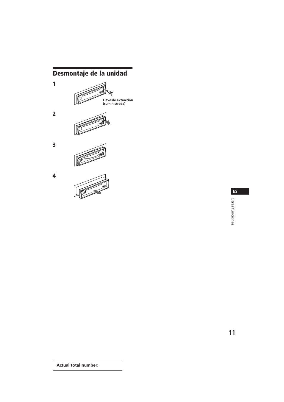 Desmontaje de la unidad | Sony CDX-3000 User Manual | Page 37 / 80