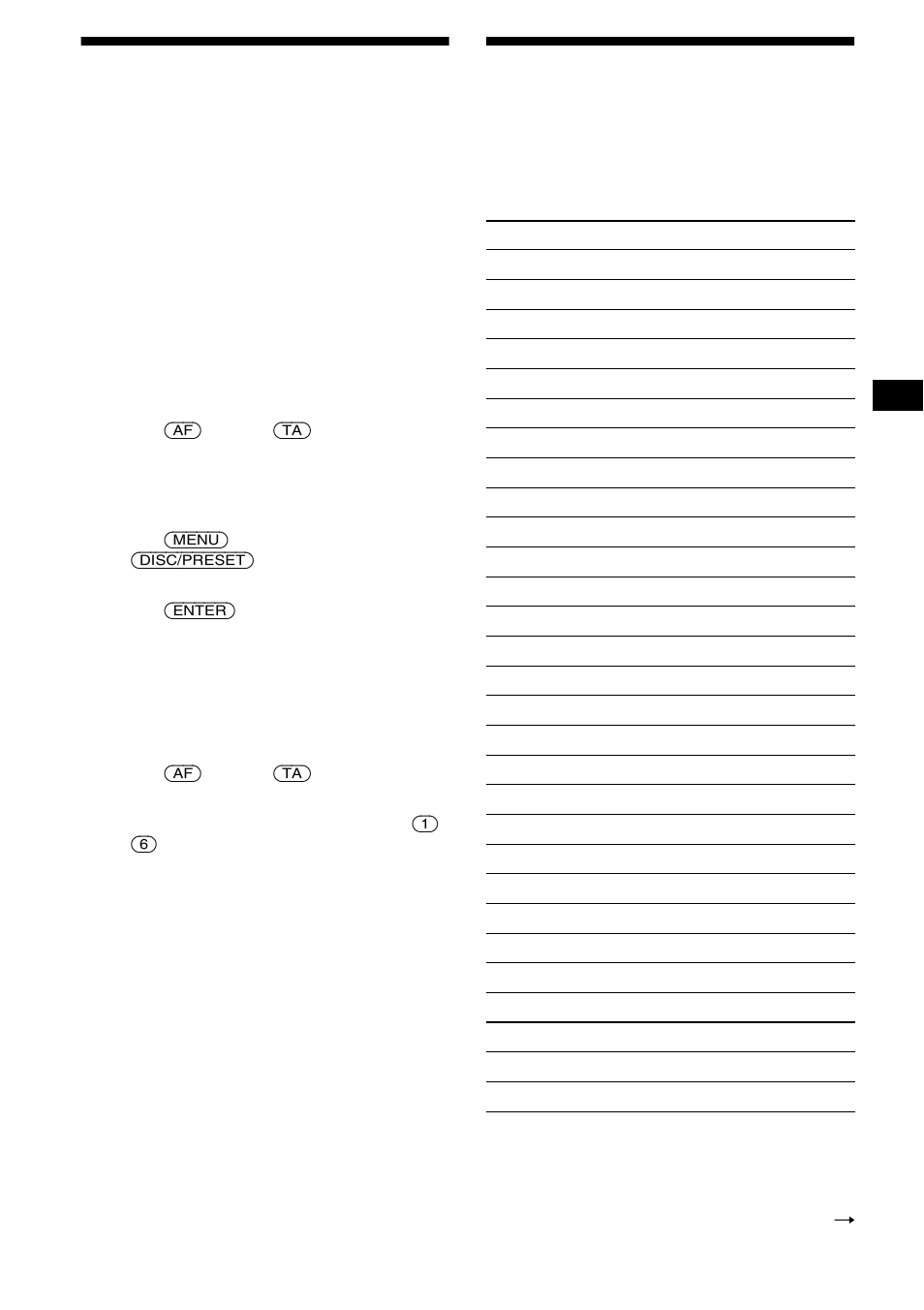 Presetting rds stations with af and ta setting, Tuning in stations by programme type, 17 presetting rds stations with af and ta setting | Sony MDX-CA680 User Manual | Page 17 / 132