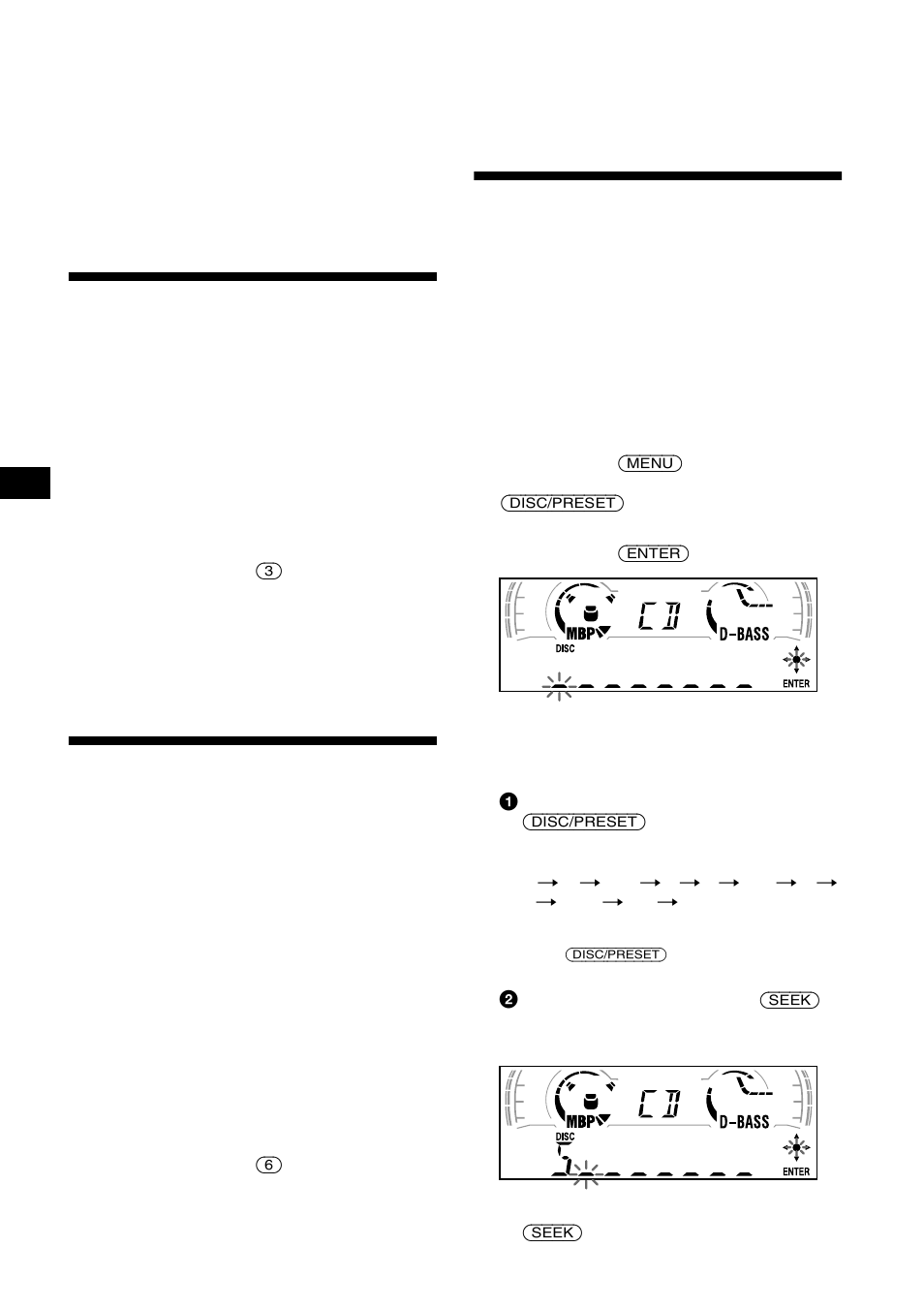 Lecture répétée de plages, Lecture des plages dans un ordre aléatoire, Identification d’un cd | Lecture répétée, Lecture aléatoire, Disc memo | Sony MDX-CA680 User Manual | Page 62 / 132