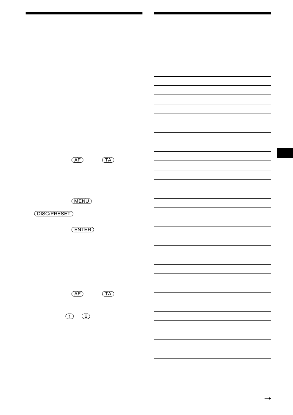 Présélection des stations rds avec les réglages, Af et ta, Syntonisation d’une station en fonction du type | D’émission — pty | Sony MDX-CA680 User Manual | Page 69 / 132