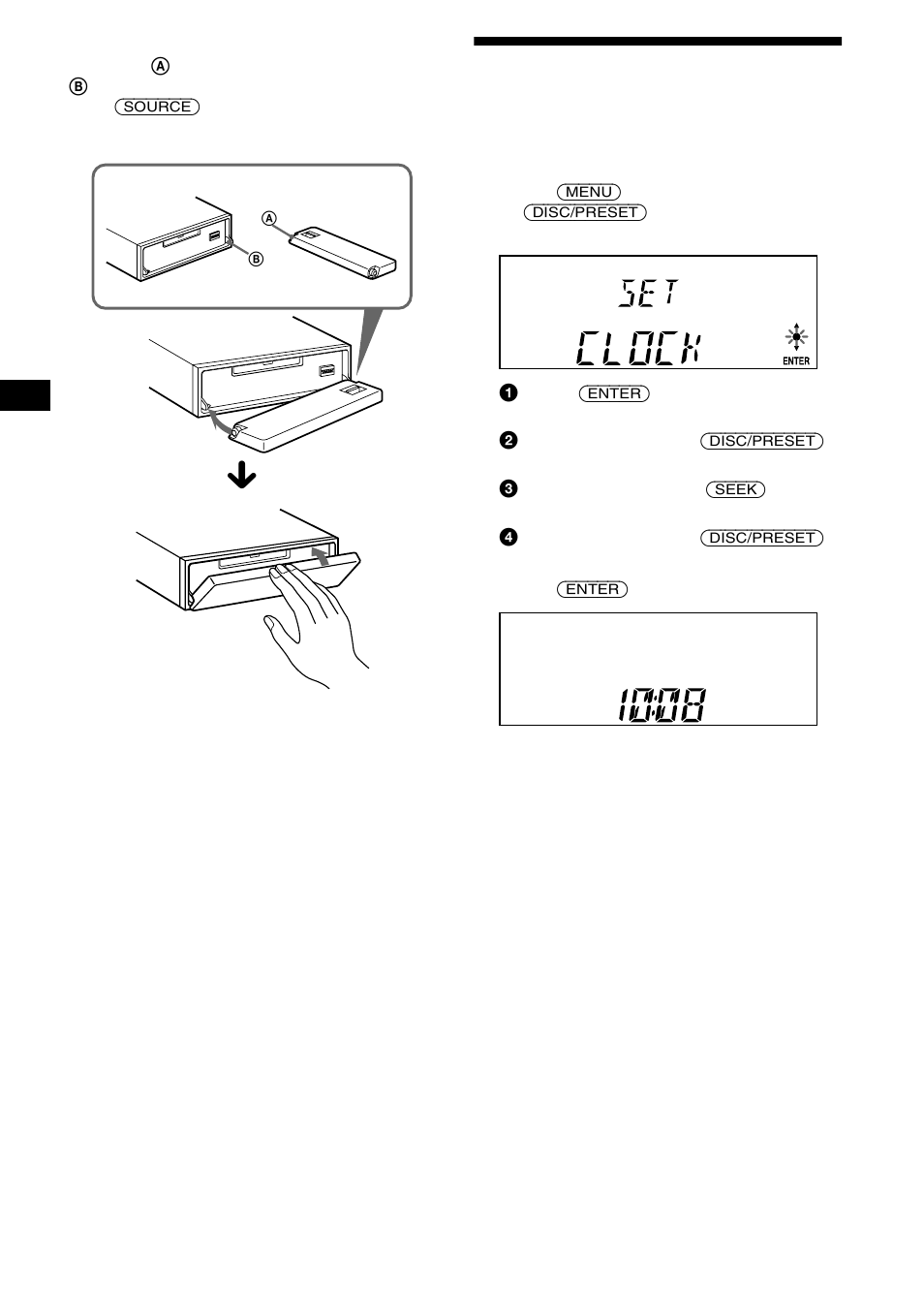 Setting the clock | Sony MDX-CA680 User Manual | Page 8 / 132